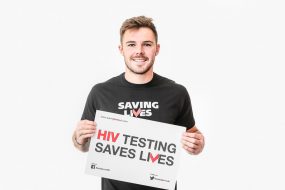 Stoke City and England's JACK BUTLAND Showing Support for AIDS DAY 1st DECEMBER 2017 Clayton Wood Training Ground